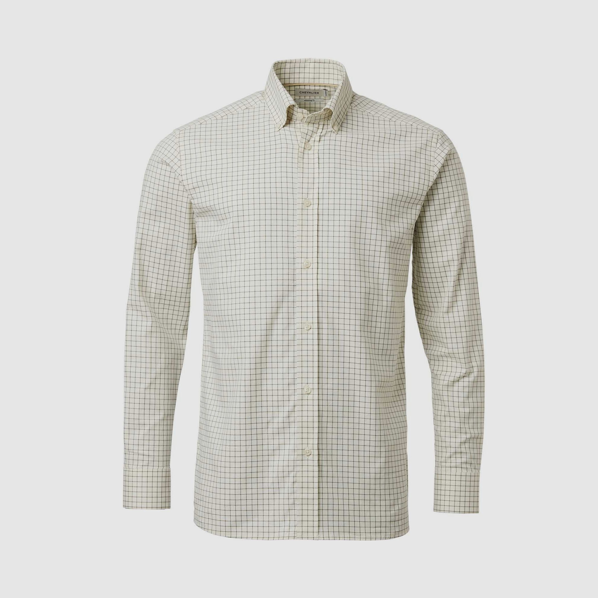 Chevalier Baron Shooting Fit Stretch Hemd Herren Highland Green Tattersall - M