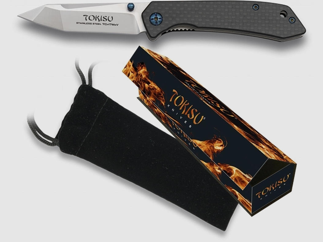 Kleines TOKISU Tanto Taschenmesser Carbon Gentlemen Messer