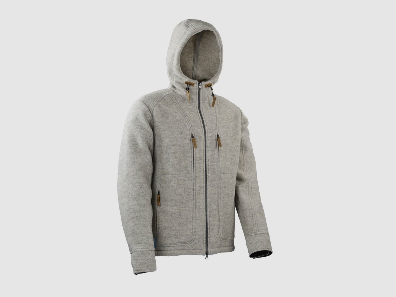 Lodenfleece-Hoodie "Kapuzenhuber" Mod. 2023, Rauchgrau