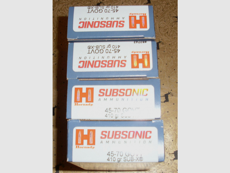 80 Schuss 45-70 GOVT 410GR SUB-X 20ER Hornady