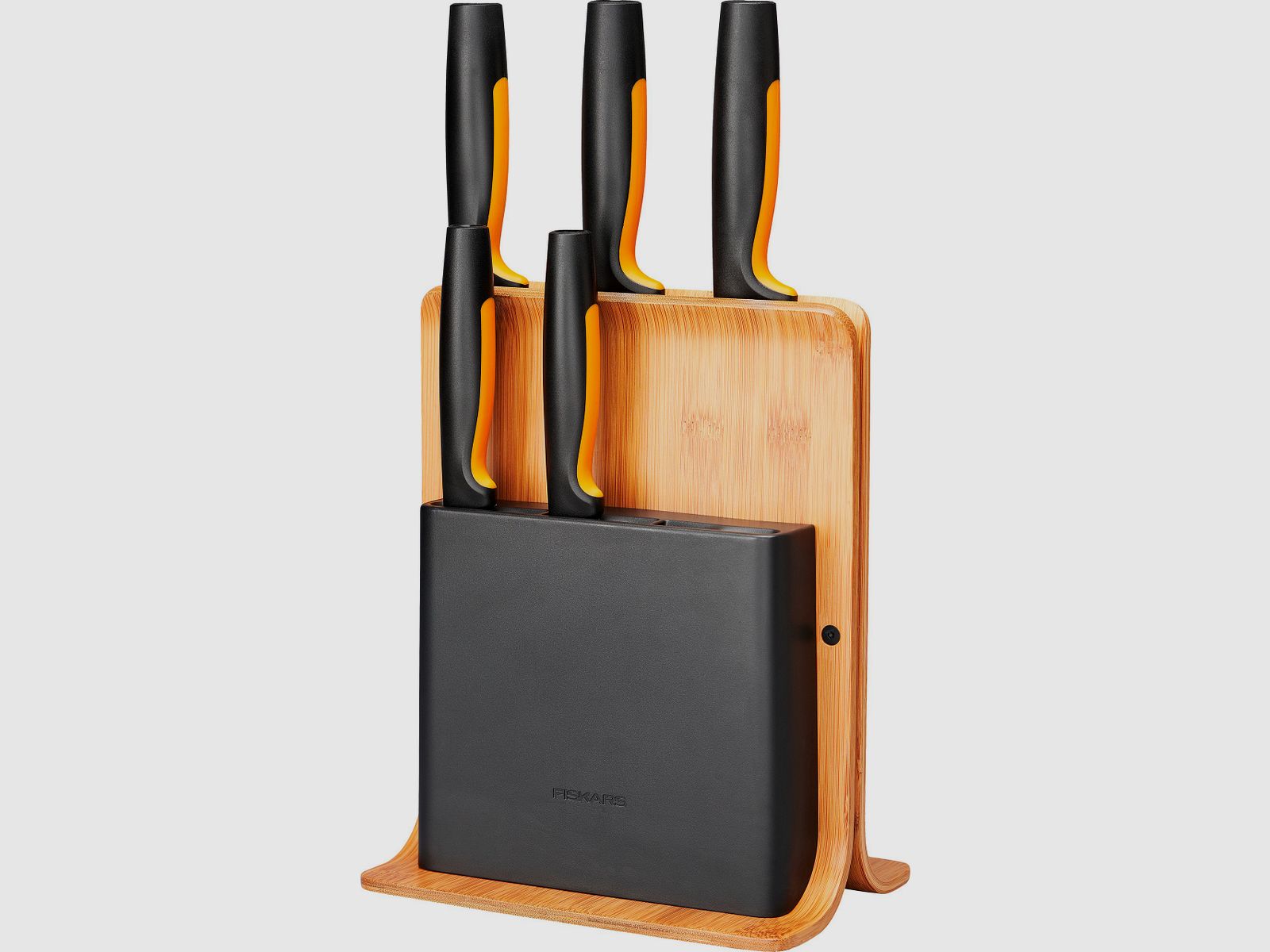 Bloque de cuchillos de bambú Fiskars con 5 cuchillos