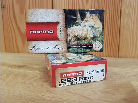 NORMA MUNITION Kal. 223 REM. 55 GR ORYX BONDED