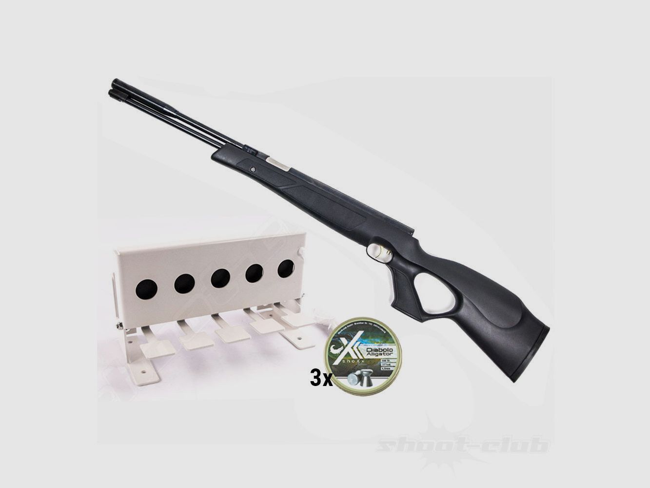 Weihrauch HW 97 luchtgeweer Black Line kal. 4,5 mm in biathlon-set