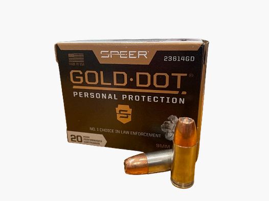 SPEER GOLD DOT - .9MM LUGER - 115 GRS - GDHP HOHLSPITZMUNITION - 20 SCHUSS