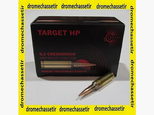 boite 50 cartouches Geco Target HP cal 6,5 creedmoor 130 grains BTHP