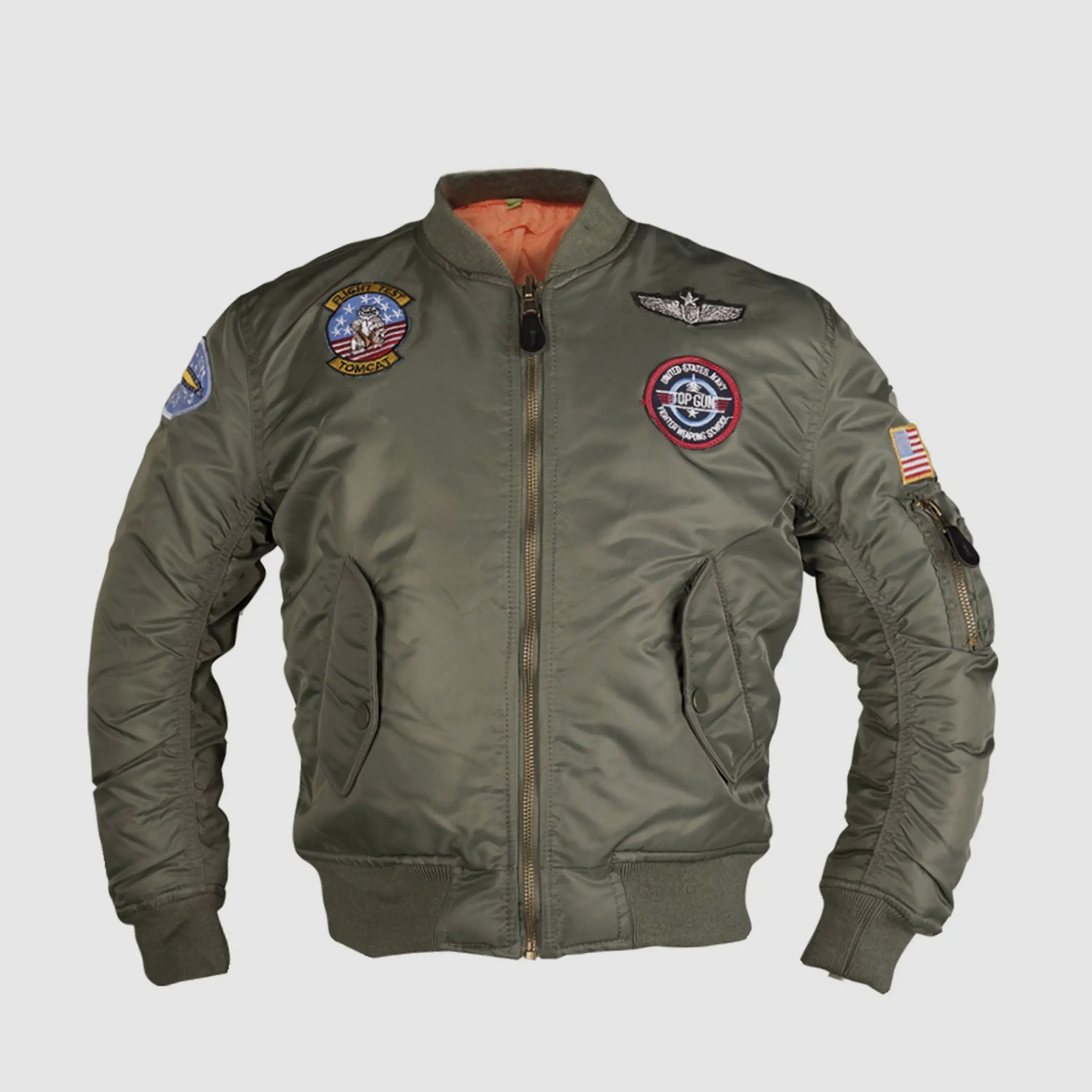 Mil-Tec Mil-Tec Kinder Fliegerjacke MA1 Kids mit Abzeichen - Oliv / L