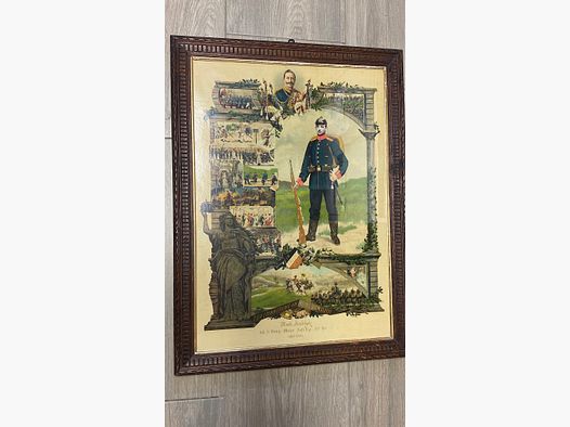 Pfeifenkopf mit Reservistenbild,  Reservistenpfeife,  Porzellan, Reservisten , Rockholz 1905