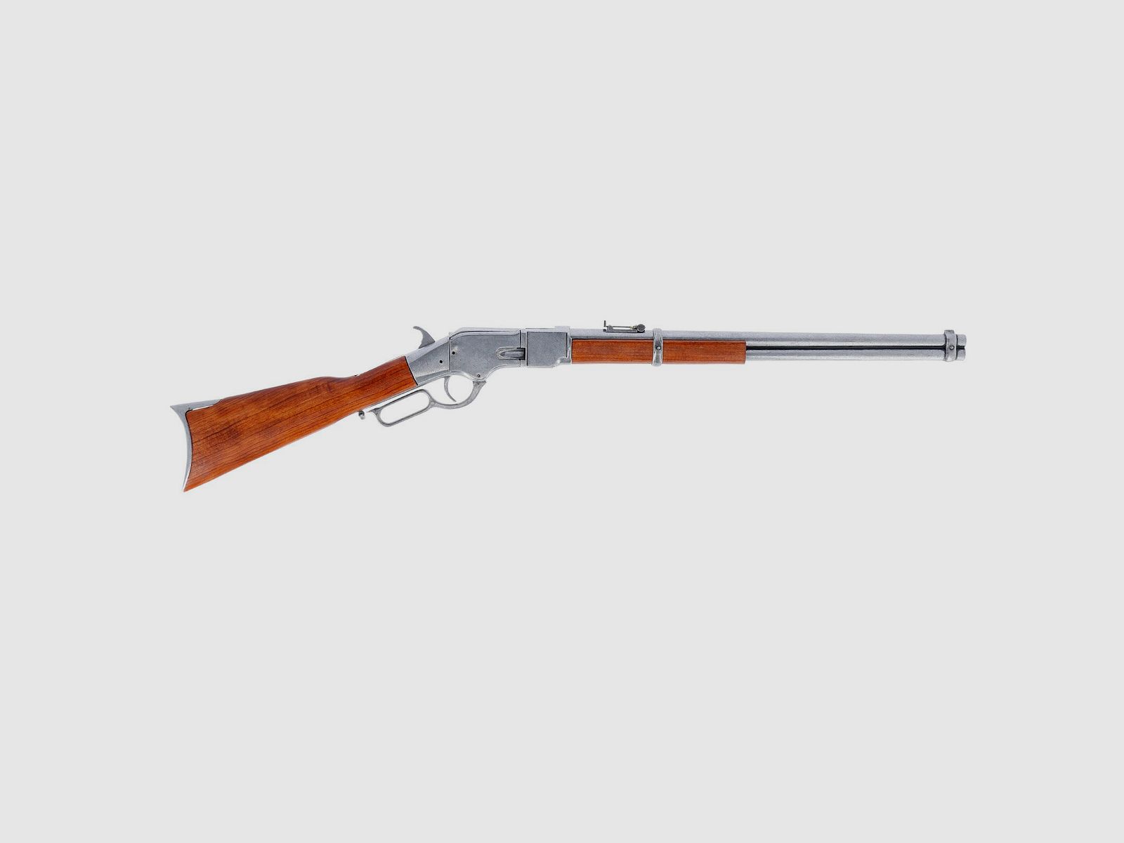 Denix Dekomodell Winchester Modell 66 Silberfarben - Holzschaft