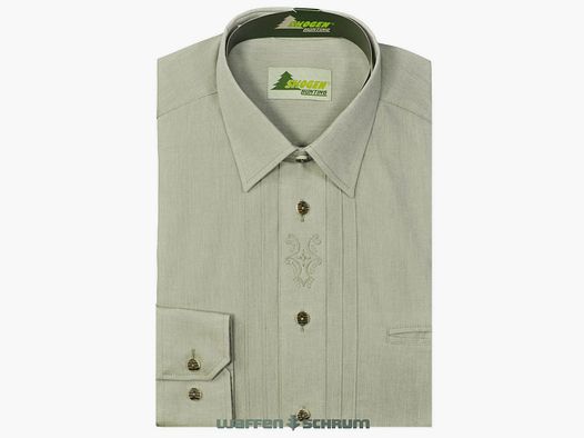 Shirt Hemd 1/1-Sleeve Pleats/Embroidery Lind