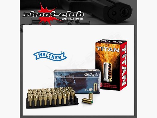 50 Perfecta Titan + 50 Walther Platzpatronen 9mm P.A.K.