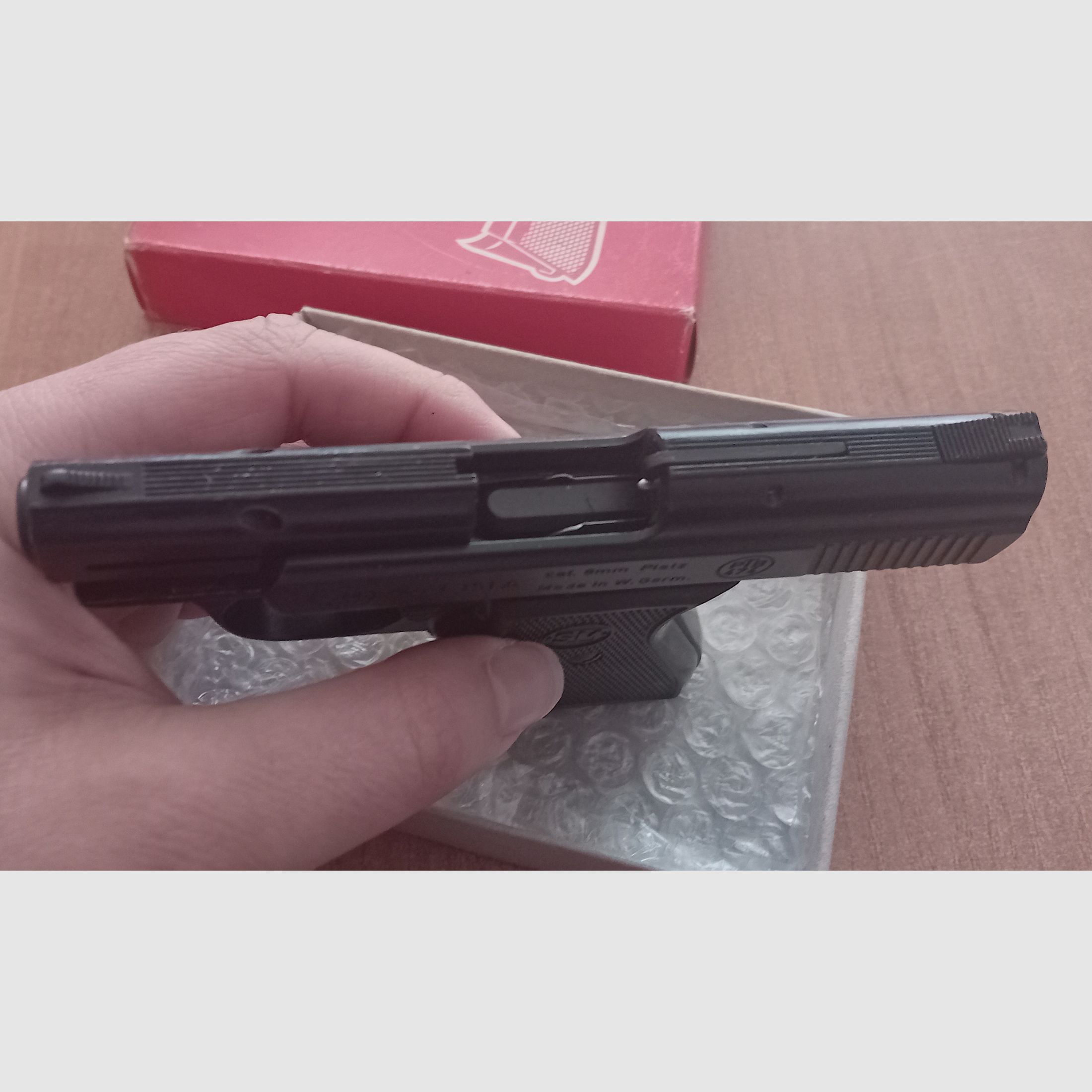 Seltene Starterpistole Rhöner SM 151A im PTB 474/ Kal. 8 mm Knall