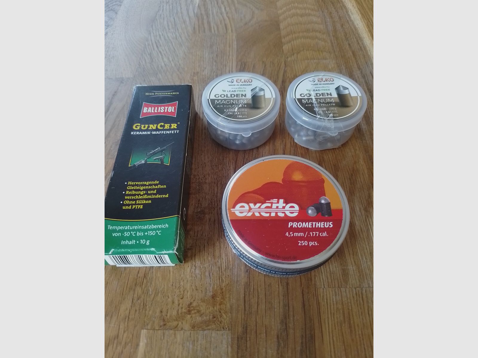 Luftgewehrmunition Spitzkopf-/ Rundkopf Diabolo 4,5mm / .177 cal. Diabolos + Waffenfett 