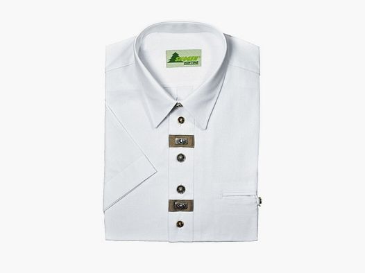 Hemd Chambray 1/2-Arm - mit Zierteil / Beinknopf