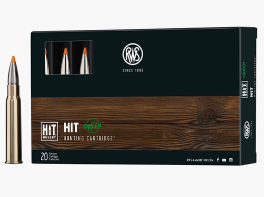 RWS 2408472 cartridges .30-06 HIT Short Rifle 10.7g 165grs. Lead-free
