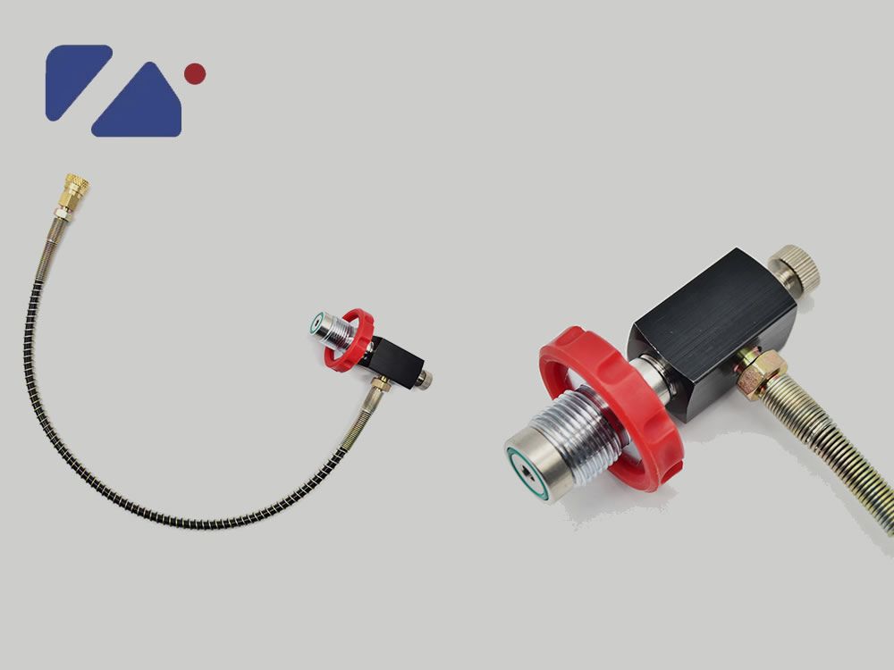 FĂĽllschlauch mit Schnellspannanschluss und Ablassschraube 200 und 300 Bar ca. 45 cm