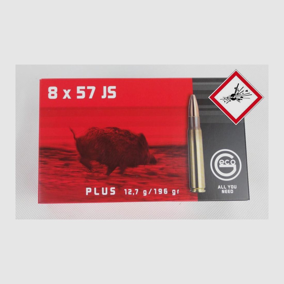 Geco Plus cartridge 8X57 JS TM 196gr