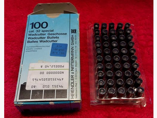 .32 special Wadcutter 100 Stück H&N Geschosse 100gr Dia.314