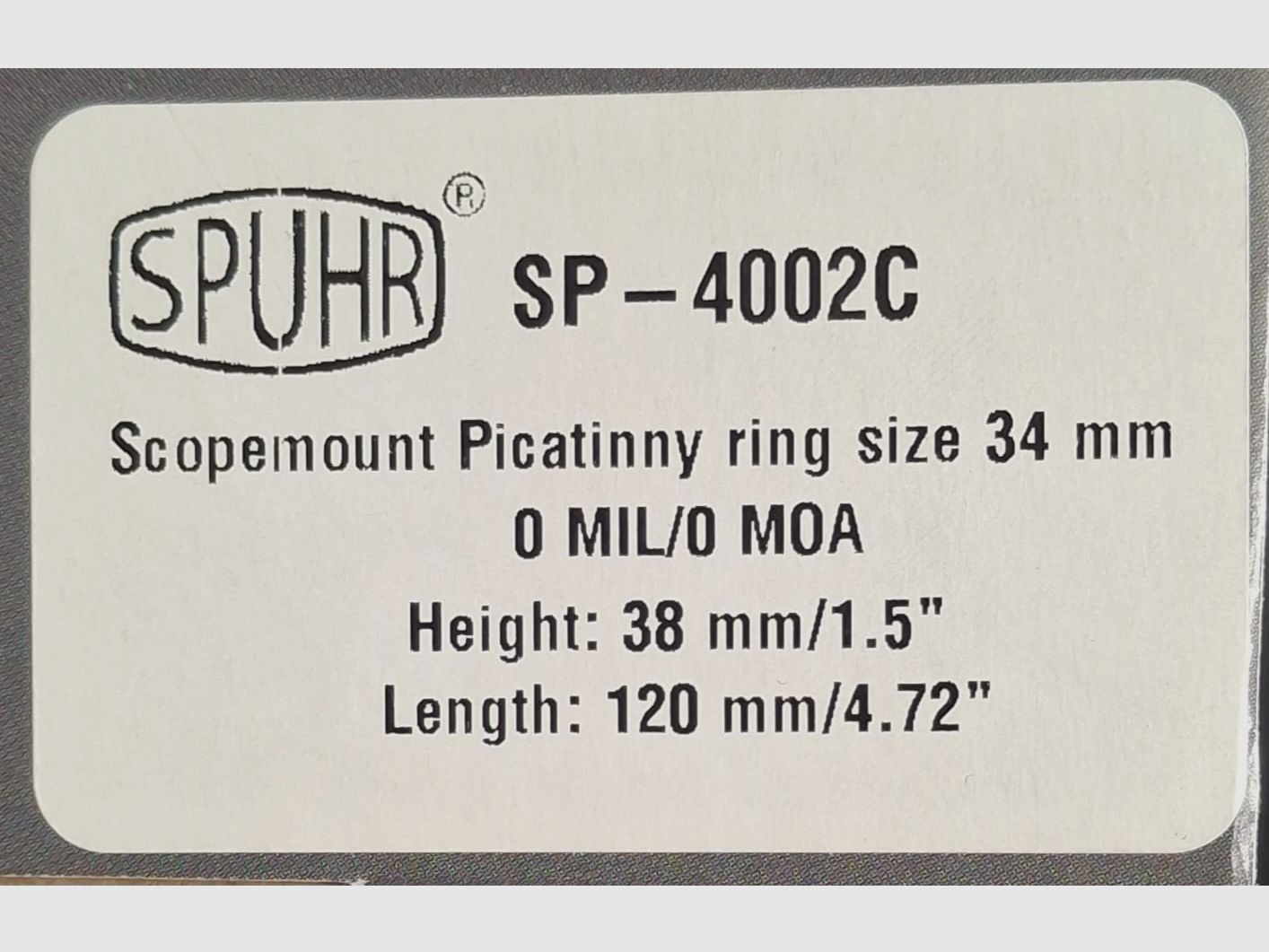 Mount Spuhr SP-4002C 3rd Gen 34mm
