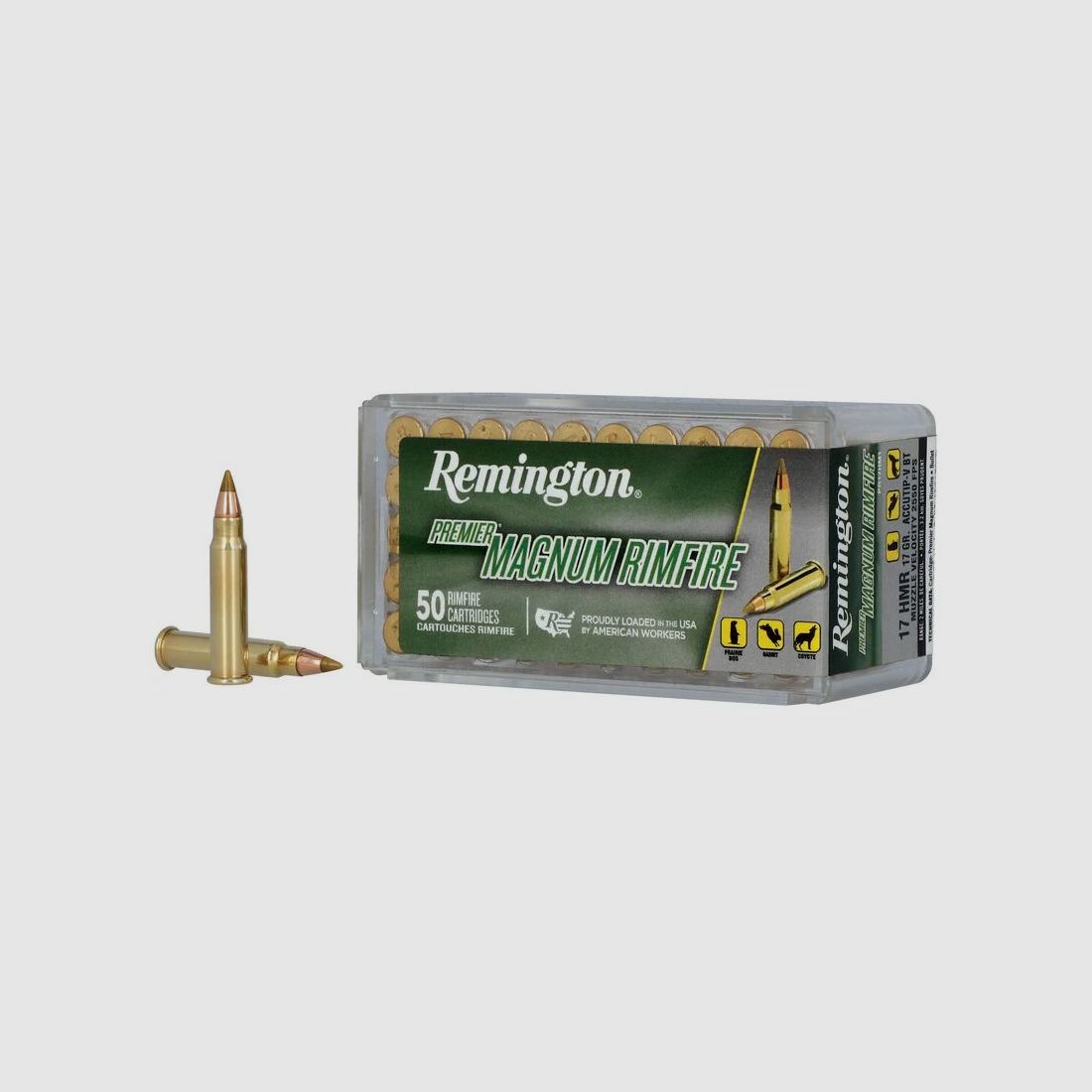 Remington Premier Magnum Rimfire .17 HMR 17GR Accutip-V 50 Patronen