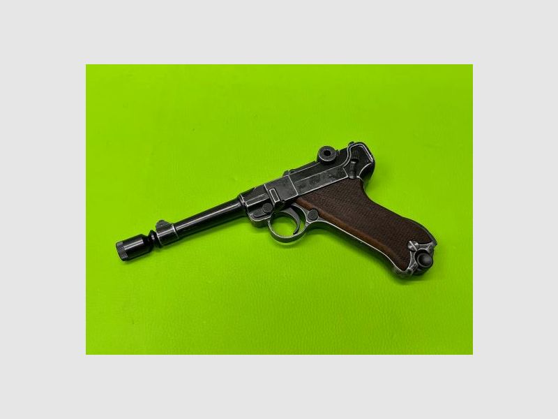 ME Mod. P 08, Kal. 9 mm P.A. Knal, antiek-uiterlijk schreckschuss