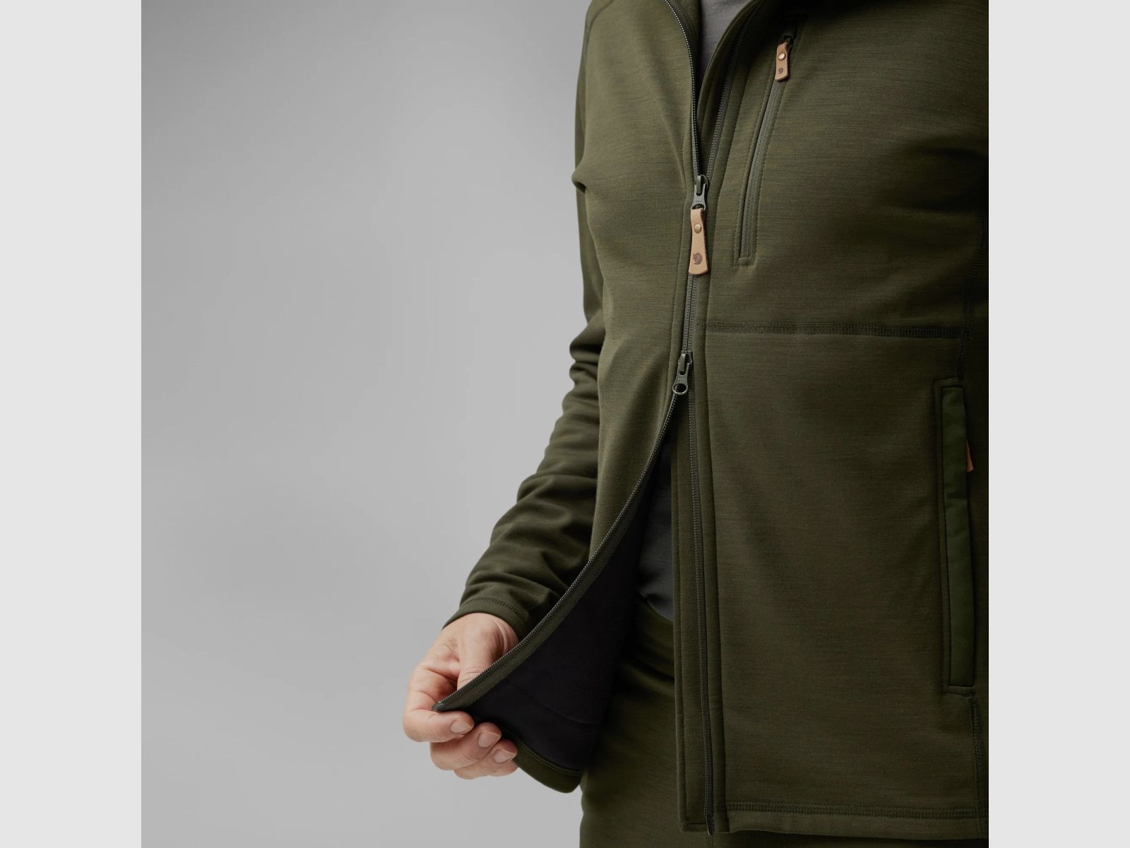 FJÄLLRÄVEN Keb Fleece Hoodie M Deep Forest