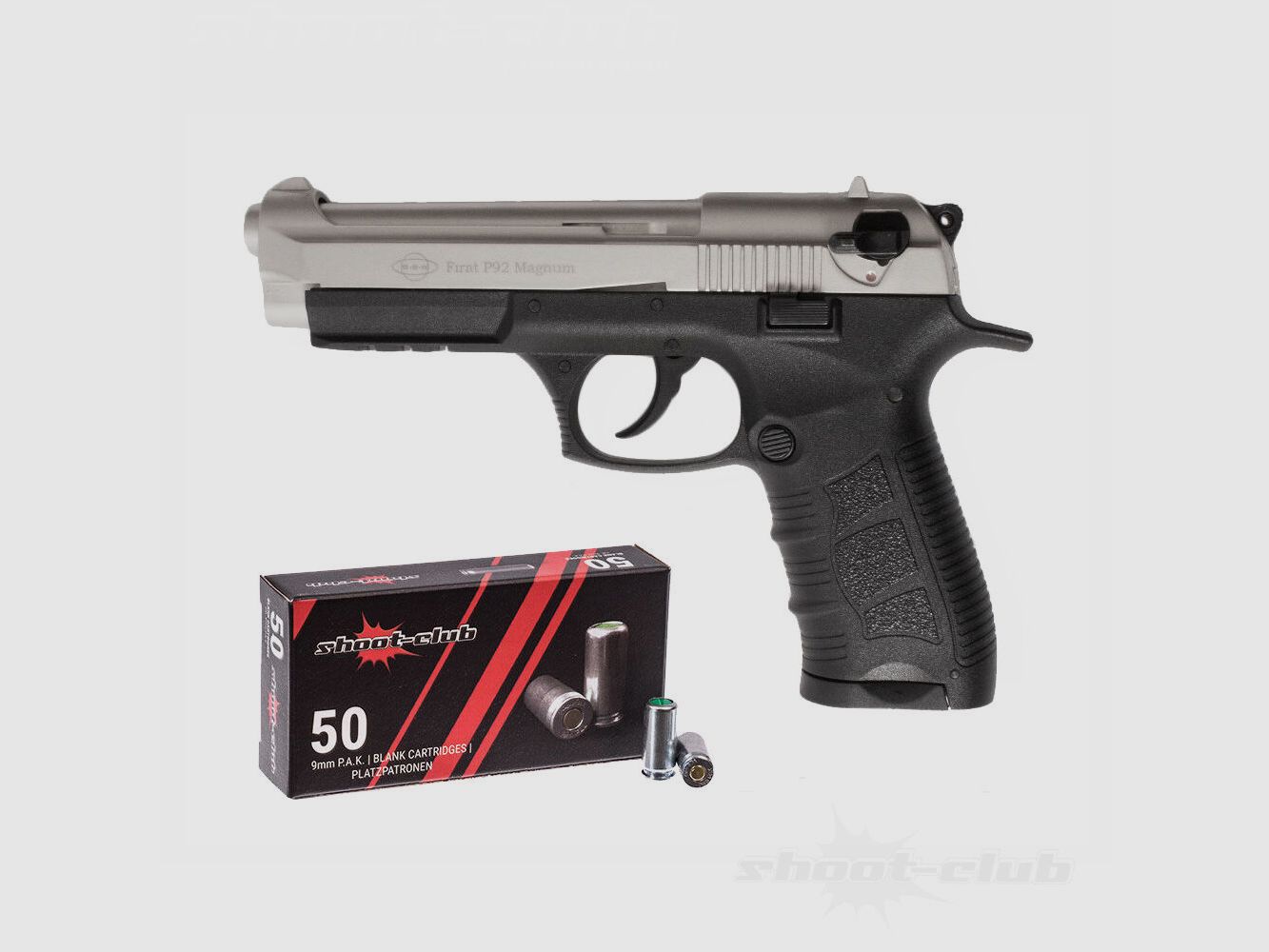 Ekol P92 Magnum Schreckschusspistol 9mmPAK Nickel Platzpatronen