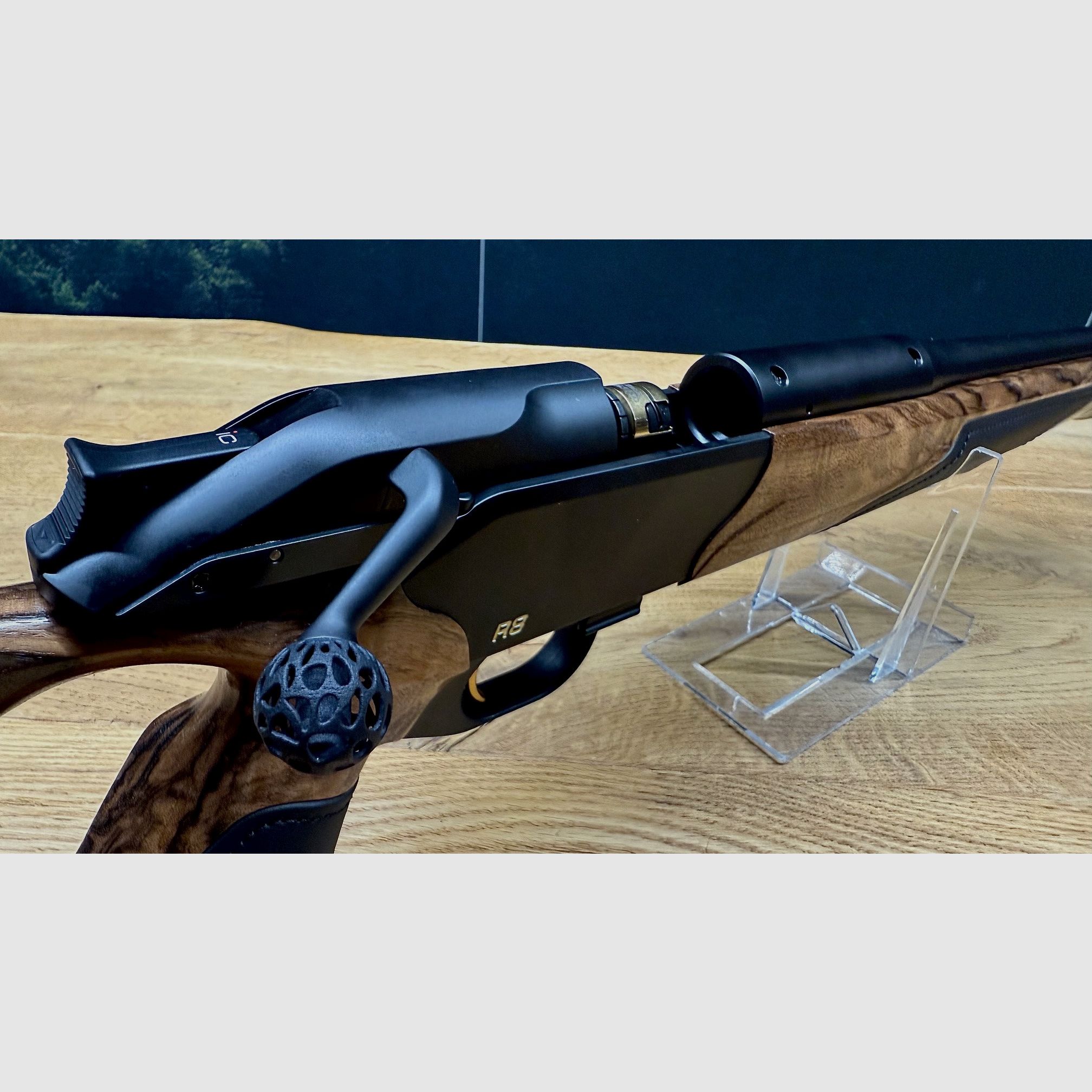 Blaser R8 Success pelle / HK 6 / pelle nera / elementi dorati / calibro standard e LL a scelta