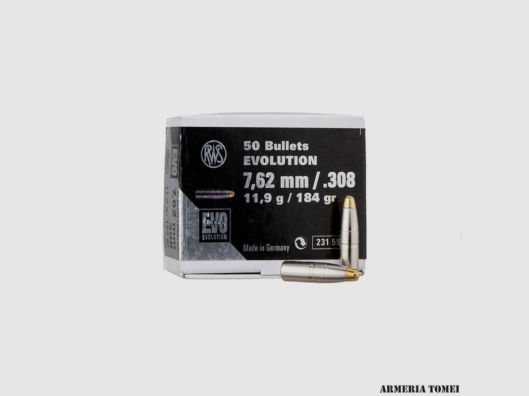 RWS – GESCHOSSE – EVOLUTION 7,62MM / .308 – 11,9G / 184GR MENGE 50