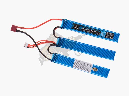 Nimrod Airsoft LiPo Akku 11.1V 1300mAh, 25C dreiteilig - T-Plug