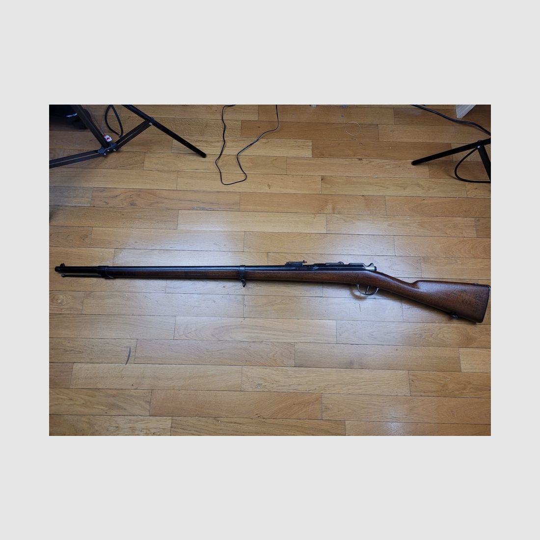 Sehr schönes Infanteriegewehr Gras – Modell 1866-74 M80 – Umgebautes Gras in Saint Etienne im Juli 1883 – Vollständig monomatrikuliert einschließlich der Reinigungsstange – Originalkaliber 11mm Gras – Wunderschöner Spiegel-Lauf – Ausgezeichneter Zustand, Bild 10 von 30