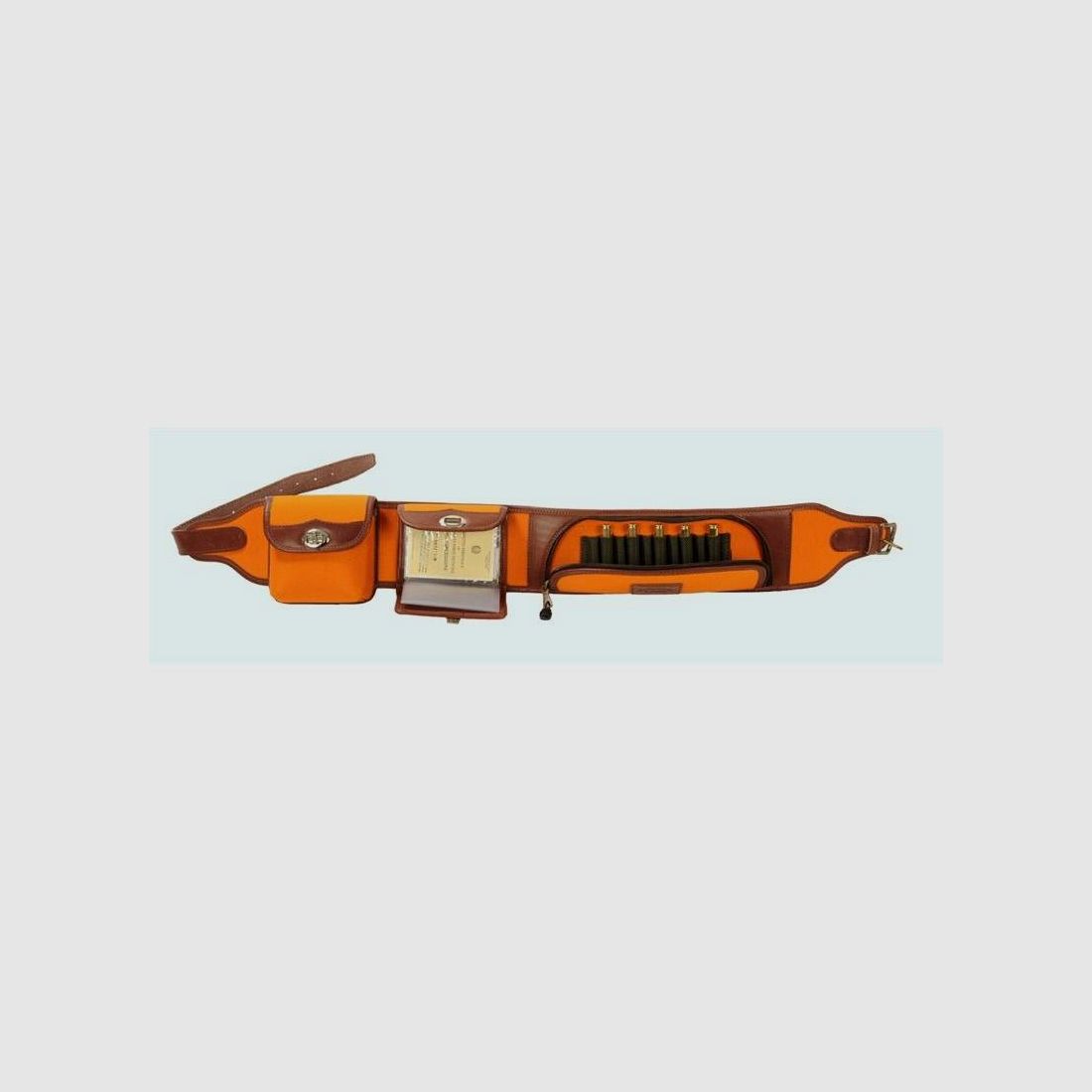 Patronentas voor geweer in Cordura Oranje 3 zakken