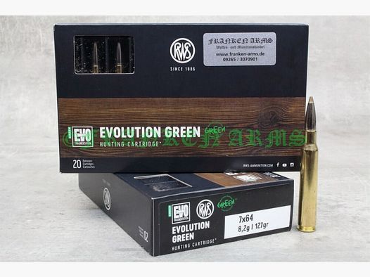 RWS Evo Green 7x64 127gr. 8,2g 20 pièces Prix dégressifs