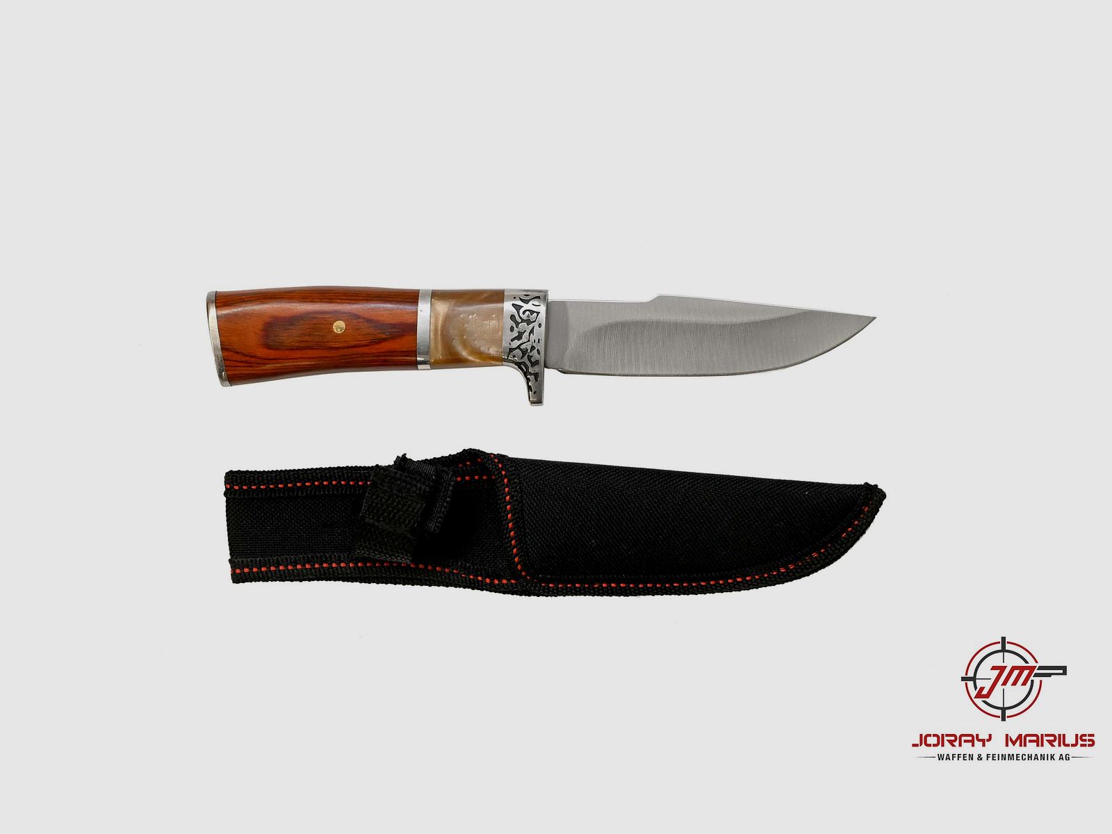 Klassisches Outdoormesser mit Zier-Bolster und Scheide