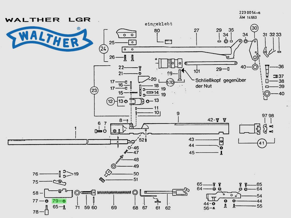 FĂ¤cherscheibe fĂĽr Luftgewehr Walther LGR, Ersatzteil