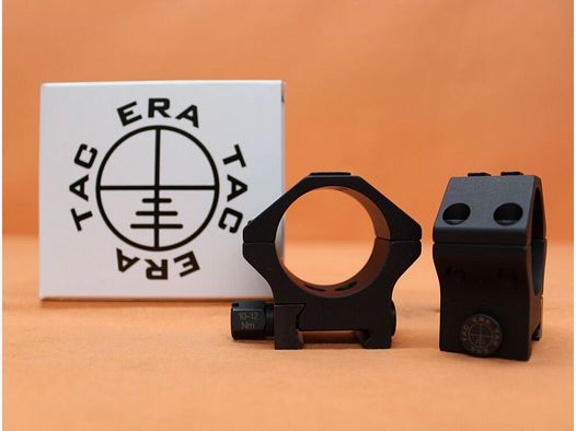 Recknagel Era-Tac Montageringe 34mm (T5004-0010) mit Mutter, Alu schwarz, BH=10mm für Picatinnyprofil