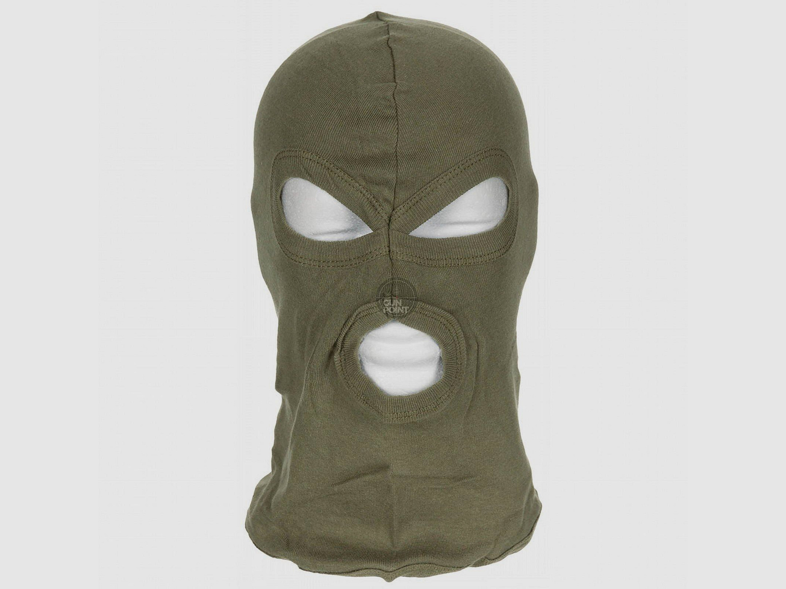 Balaclava, 3-Loch, dnn,oliv, 100 % Baumwolle