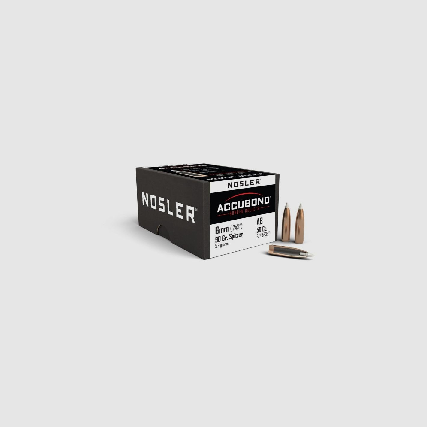 NOSLER GESCHOSSE .243" 90GR ACCUBOND SP 50ST., Bild 2 von 2