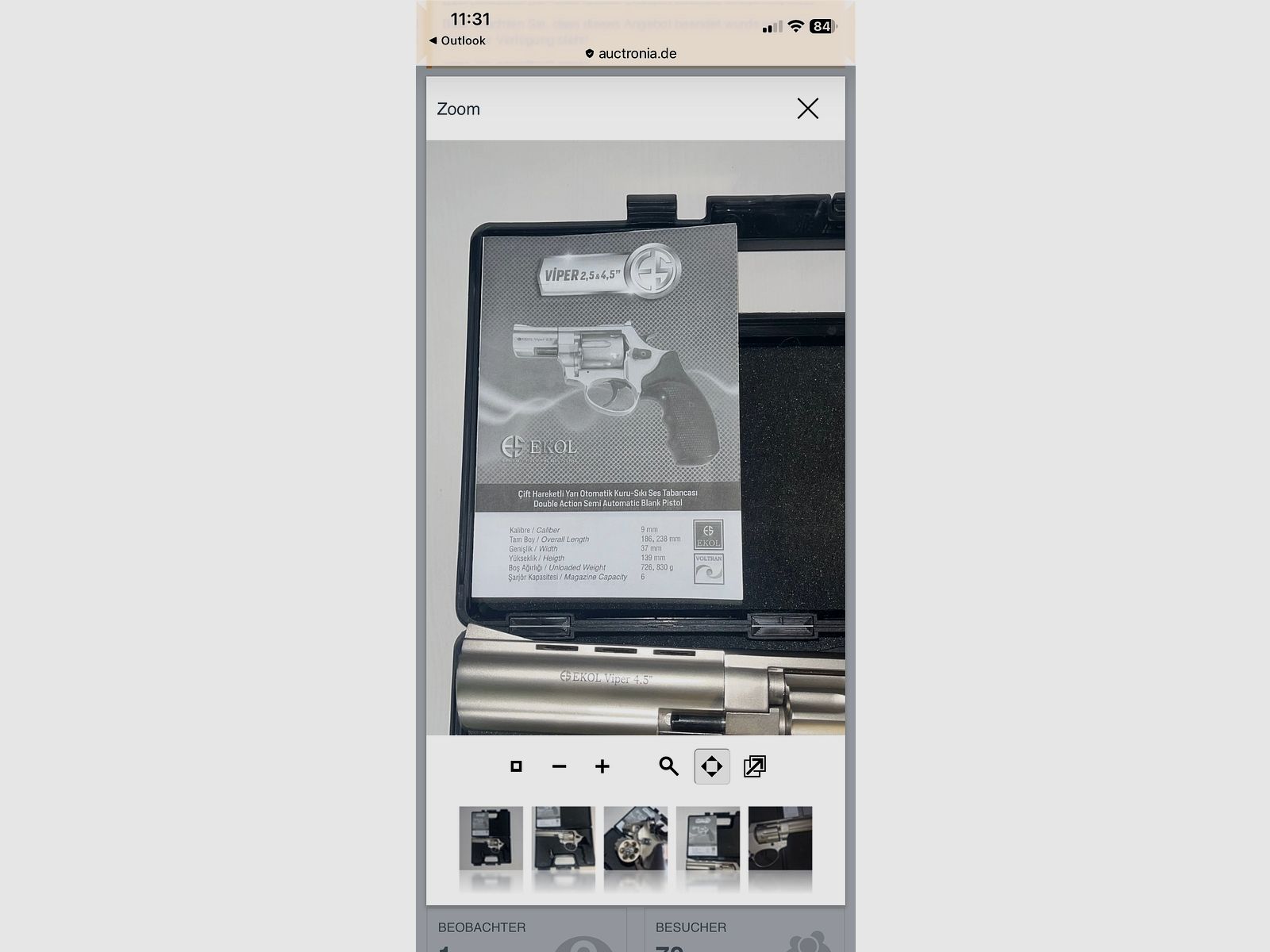 Sprzedam Ekol Viper 4,5 rewolwer alarmowy