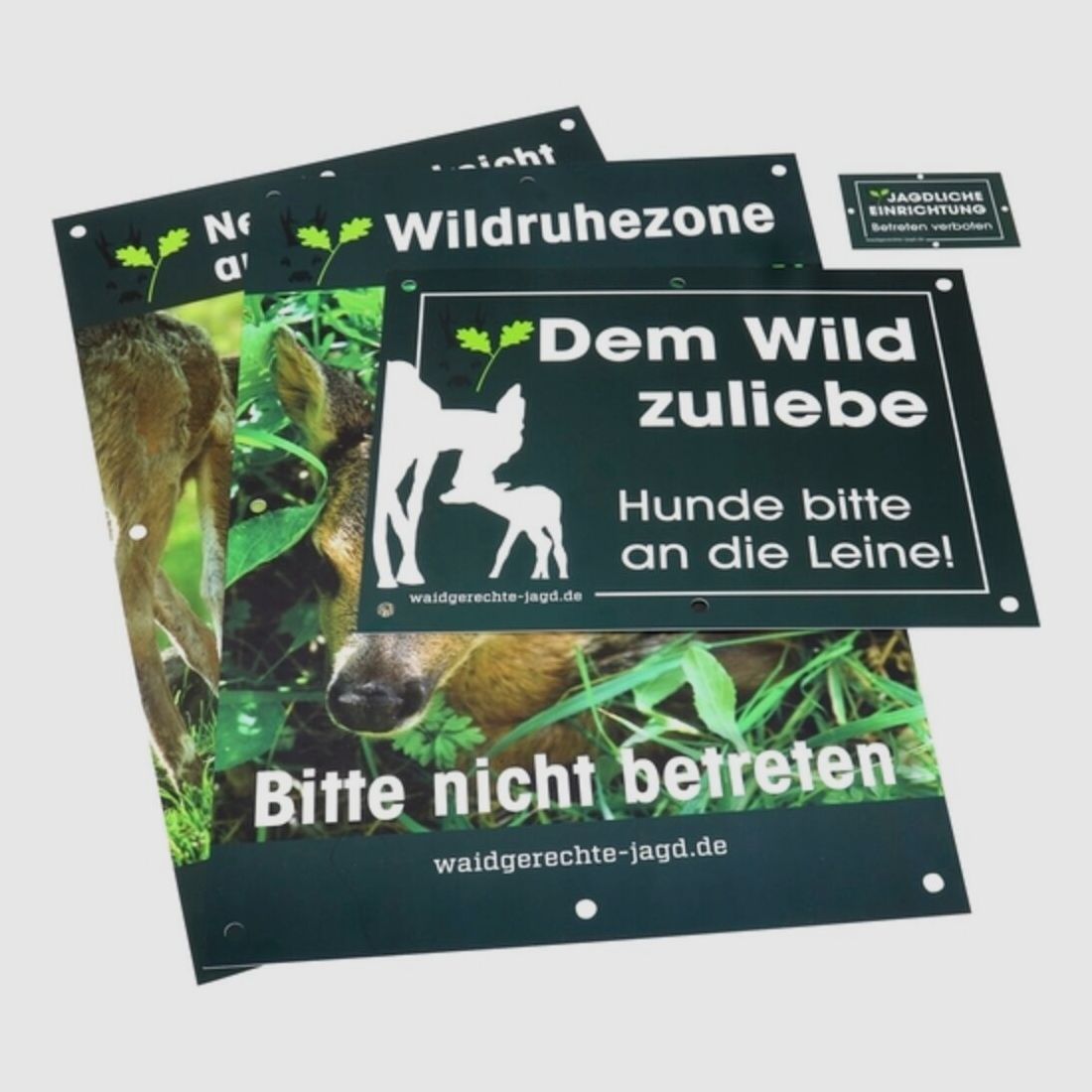 Waidgerechte Jagd Schilder-Set Revier- und Jagdschilder - 20-teilig