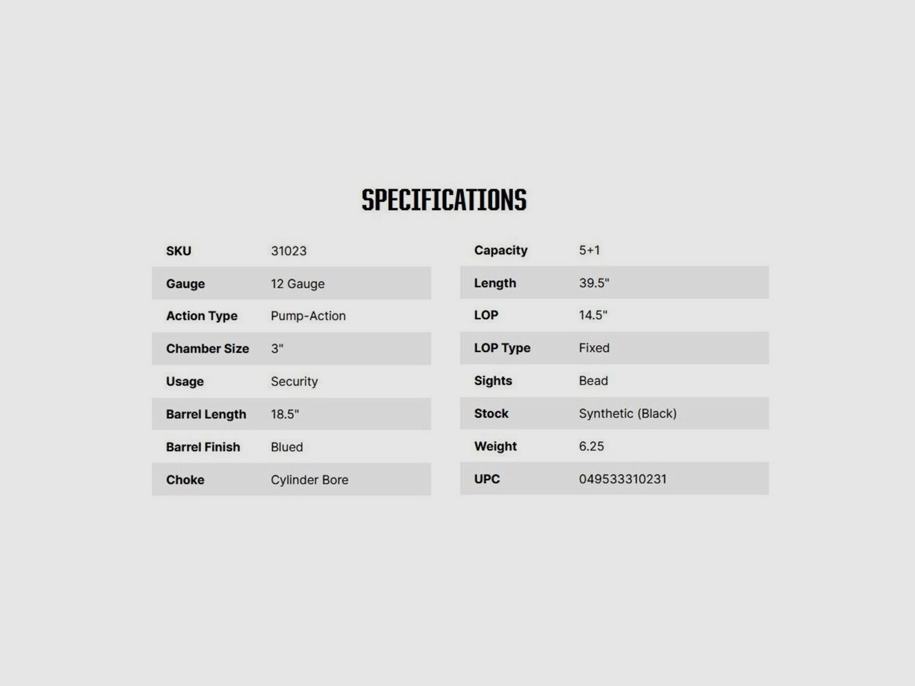 Mossberg Maverick 88 Security 18,5" (5 Zoll) 12/76