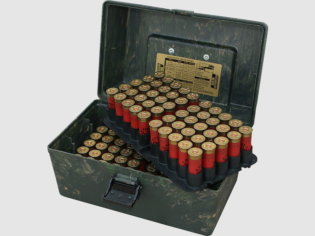 MTM Caja de cartuchos de perdigones SF-100-20-09 camuflaje salvaje para 100 cartuchos de perdigones .20