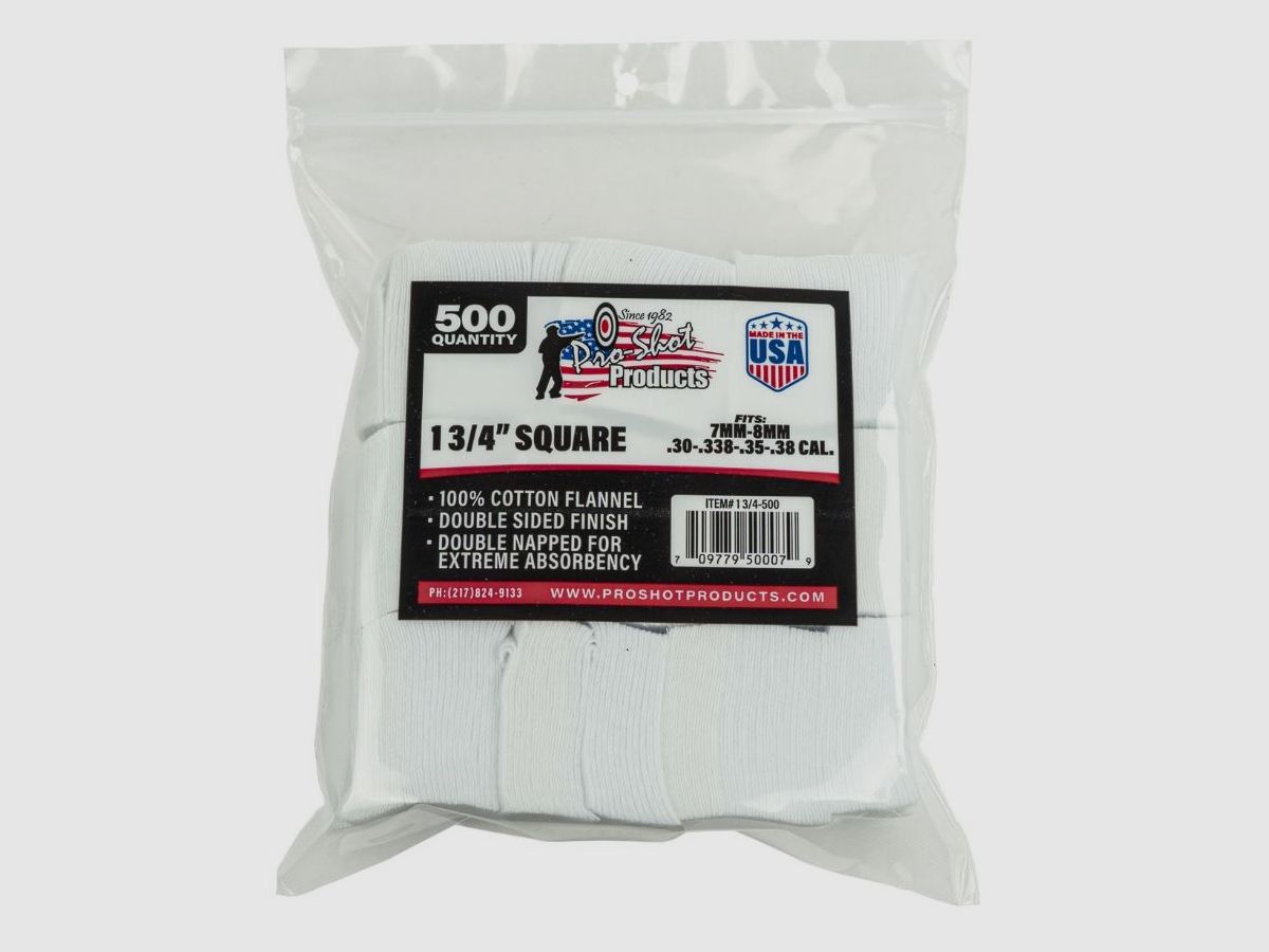 500 Patches 1 3/4" Eckig 7mm bis 8mm