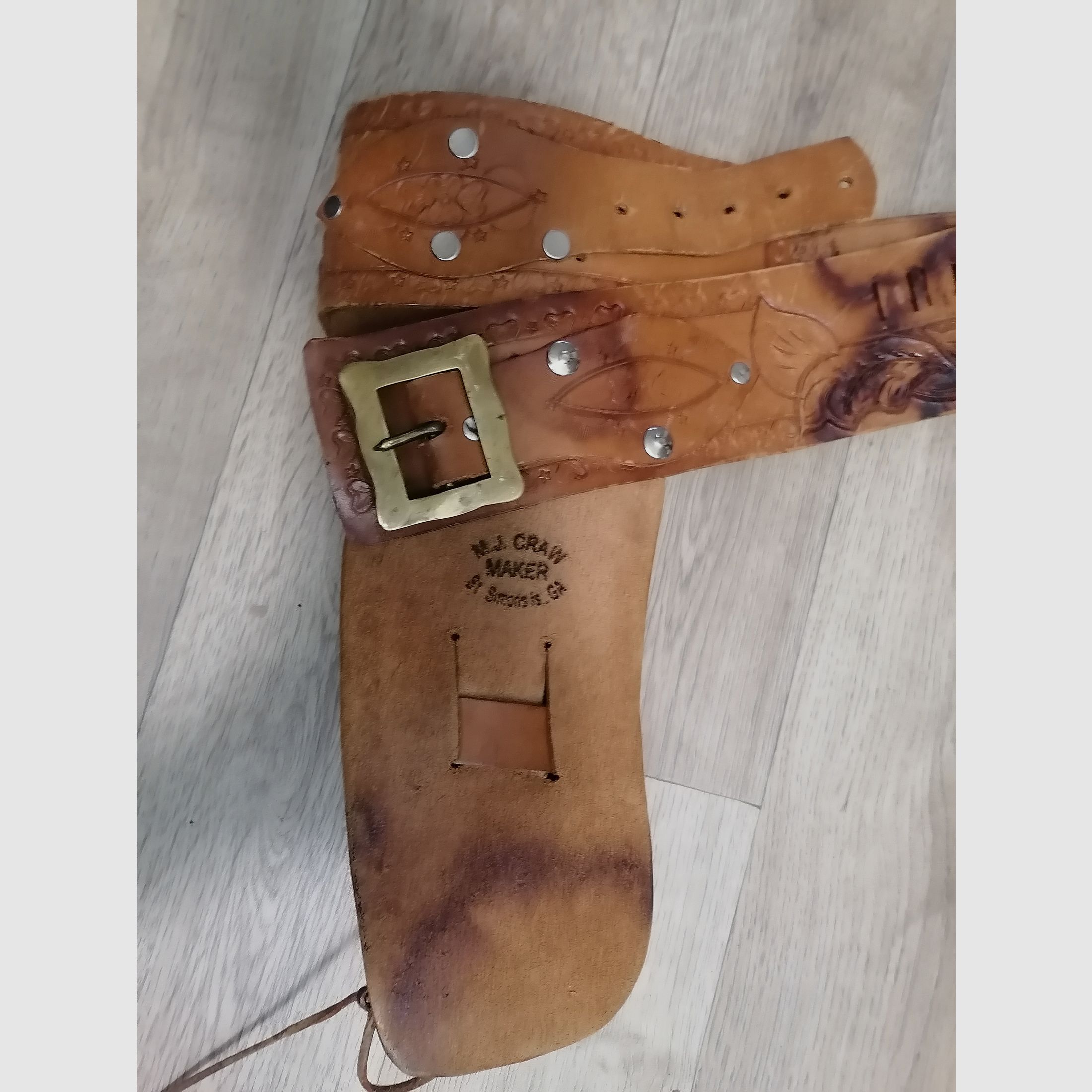 Western Revolver Gürtel Echt Leder