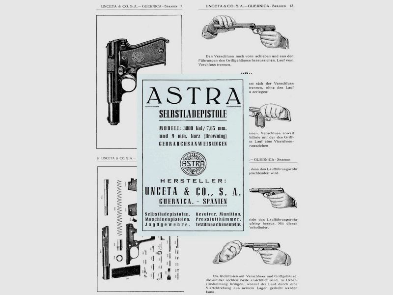 Nachdruck deutsche Bedienungsanleitung Pistole ASTRA 3000