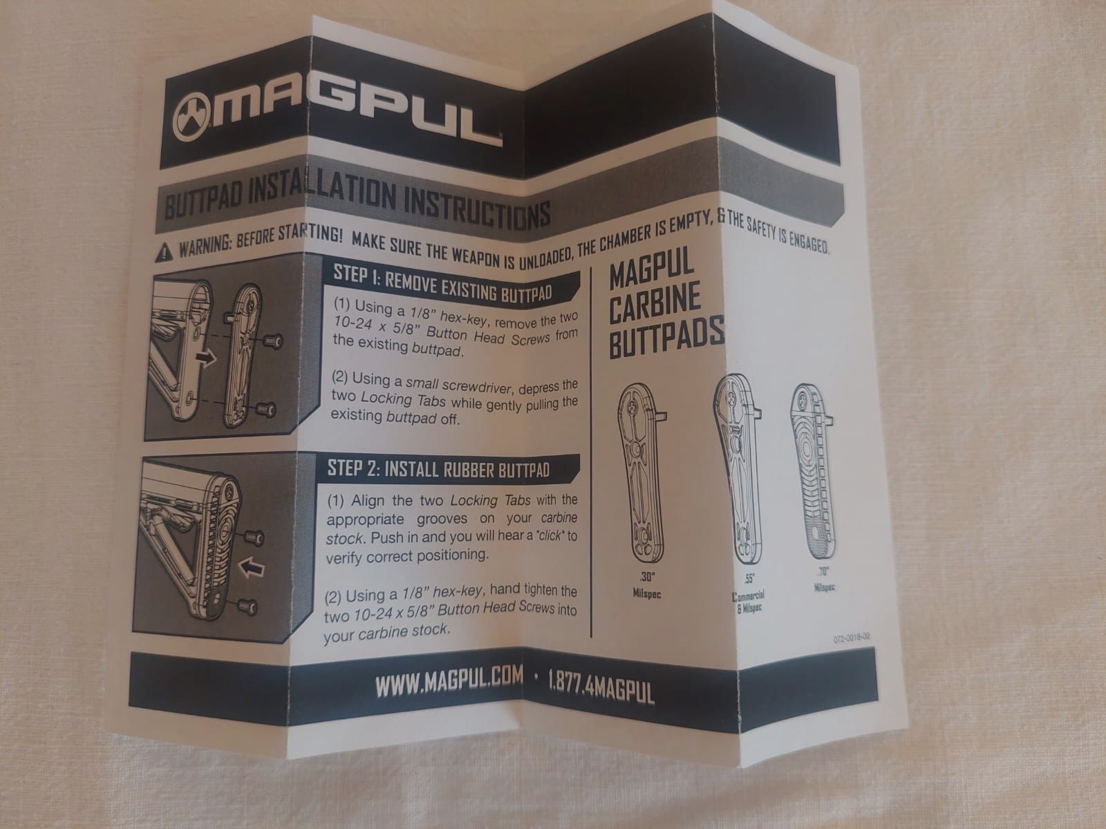 Magpul stock cap / Rubber Butt Pad Enhanced 70 CTR/MOE