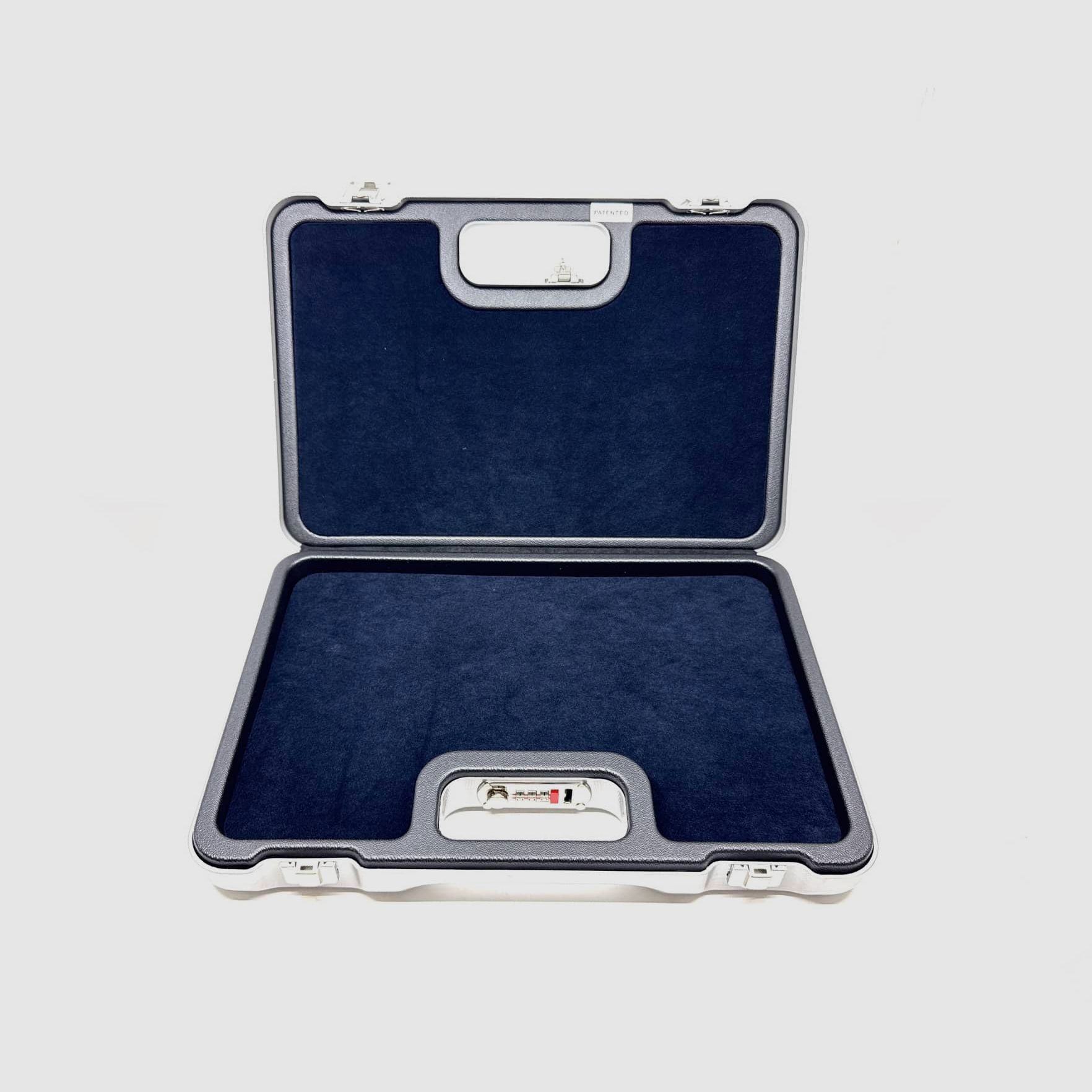 Negrini Lusso 2023UL Étui à Pistolet Aluminium avec Serrure à Combinaison Bleu 358x230x65mm, image 1 sur 4