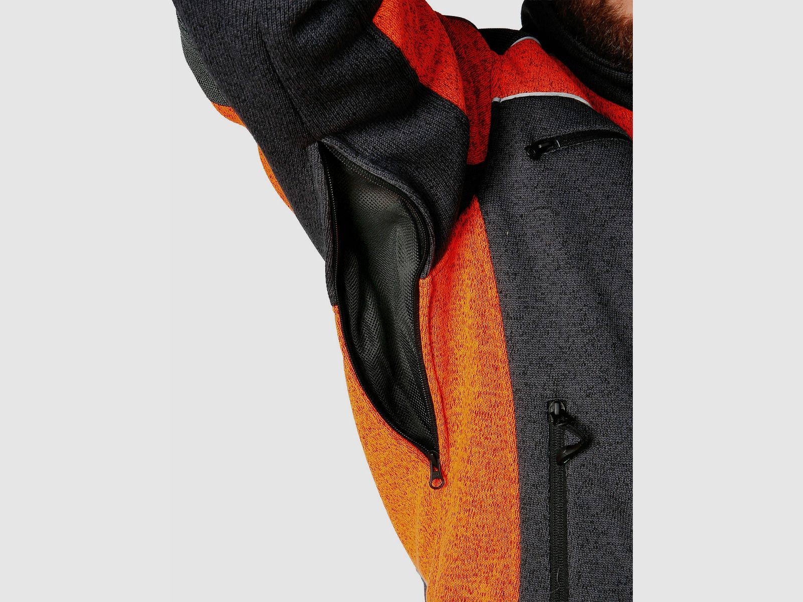 PSS X-treme Arctic Faserstrickjack - orange/antraciet, afbeelding 3 van 7