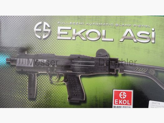 Ekol ASI blank firing pistol / submachine gun with folding stock