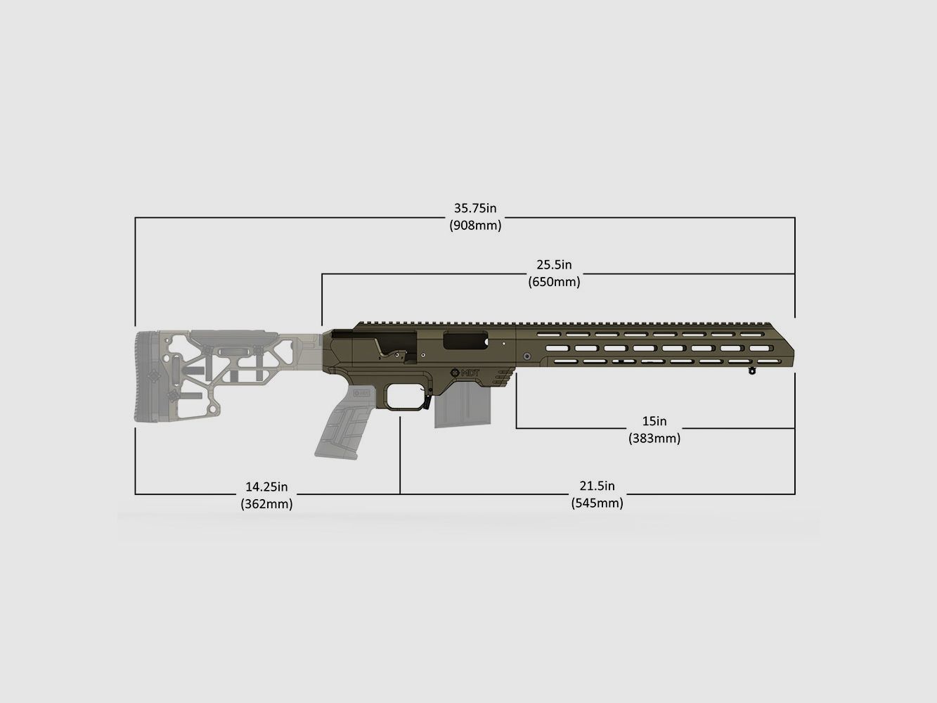 MDT TAC21 Gen 2 Chassis-System Remington 700 SA RH FDE