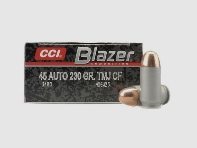 CCI Blazer Clean-Fire .45 ACP 230GR TMJ RN 50 cartridges